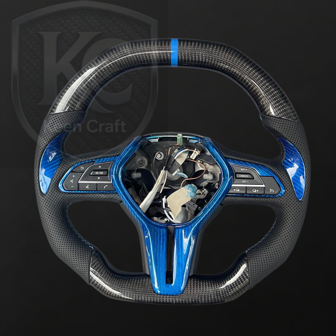 Infiniti 2017-2024 Q60 / 2022-2026 QX55 / 2018-2025 Q50 Q50L Carbon Fiber Steering Wheel|Keen Craft