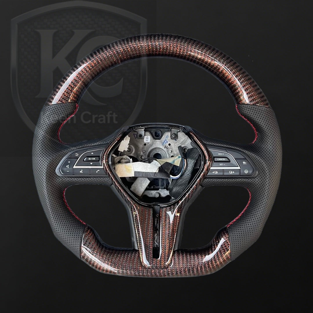 Infiniti 2017-2024 Q60 / 2022-2026 QX55 / 2018-2025 Q50 Q50L Carbon Fiber Steering Wheel|Keen Craft