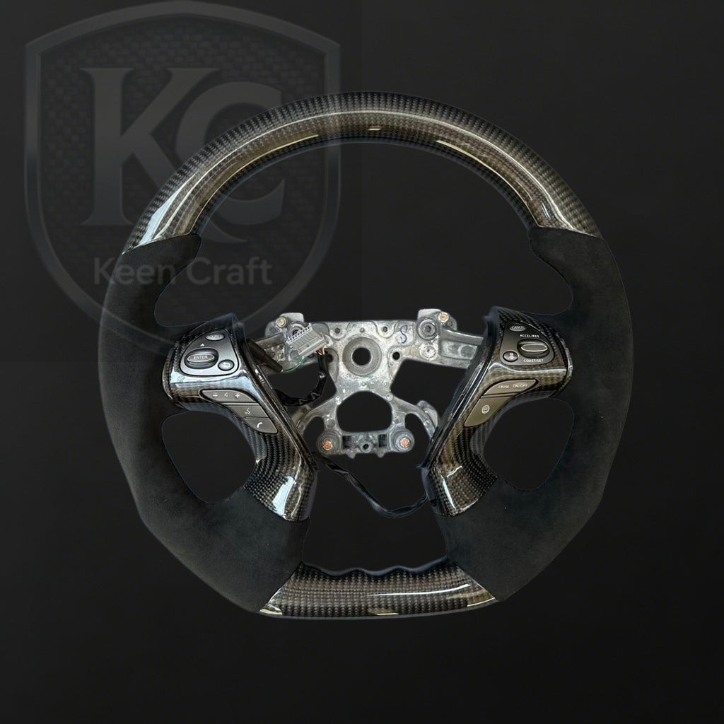 Infiniti 2013-2020 QX60 / 2013-2022 Q70 Q70L / 2011-2019 M25 M35 M37 M56 Carbon Fiber Steering Wheel | Keen Craft