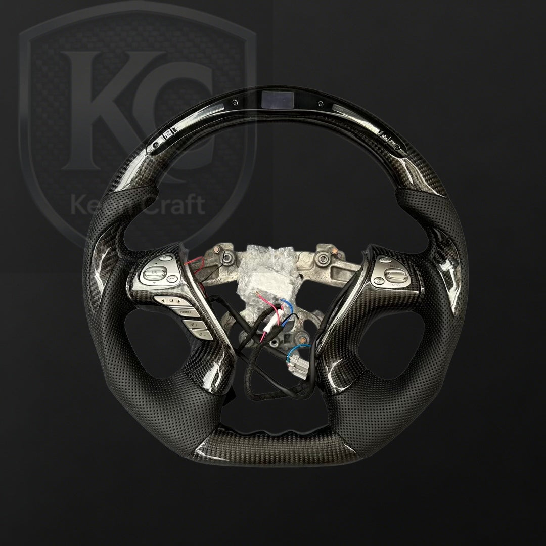 Infiniti 2013-2020 QX60 / 2013-2022 Q70 Q70L / 2011-2019 M25 M35 M37 M56 Carbon Fiber Steering Wheel | Keen Craft