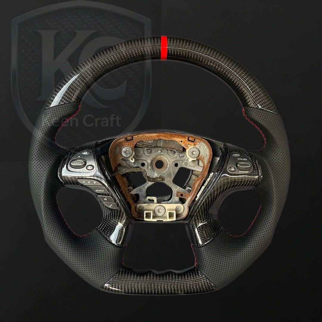 Infiniti 2013-2020 QX60 / 2013-2022 Q70 Q70L / 2011-2019 M25 M35 M37 M56 Carbon Fiber Steering Wheel | Keen Craft