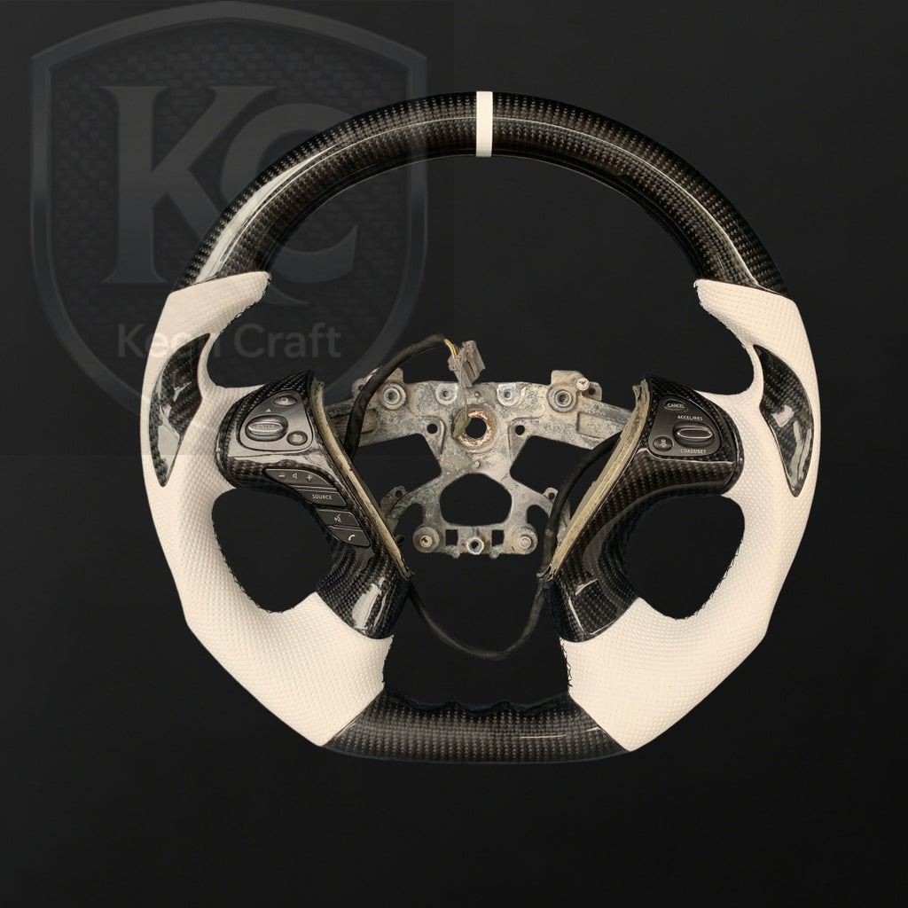 Infiniti 2013-2020 QX60 / 2013-2022 Q70 Q70L / 2011-2019 M25 M35 M37 M56 Carbon Fiber Steering Wheel | Keen Craft