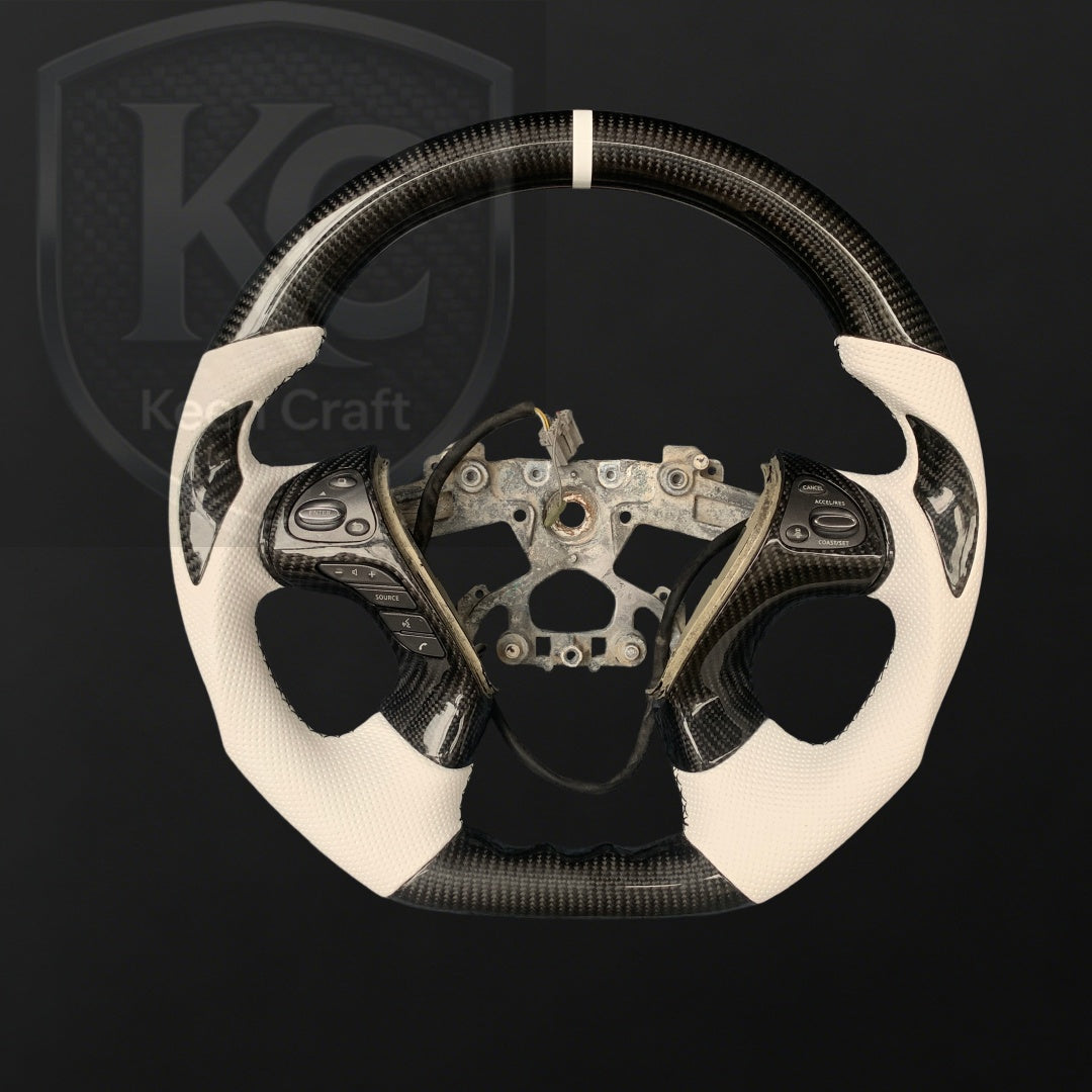 Infiniti 2013-2020 QX60 / 2013-2022 Q70 Q70L / 2011-2019 M25 M35 M37 M56 Carbon Fiber Steering Wheel | Keen Craft