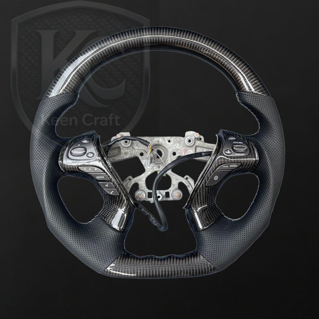 Infiniti 2013-2020 QX60 / 2013-2022 Q70 Q70L / 2011-2019 M25 M35 M37 M56 Carbon Fiber Steering Wheel | Keen Craft