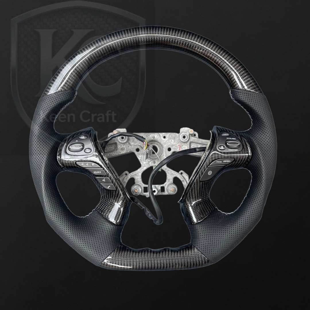 Infiniti 2013-2020 QX60 / 2013-2022 Q70 Q70L / 2011-2019 M25 M35 M37 M56 Carbon Fiber Steering Wheel | Keen Craft