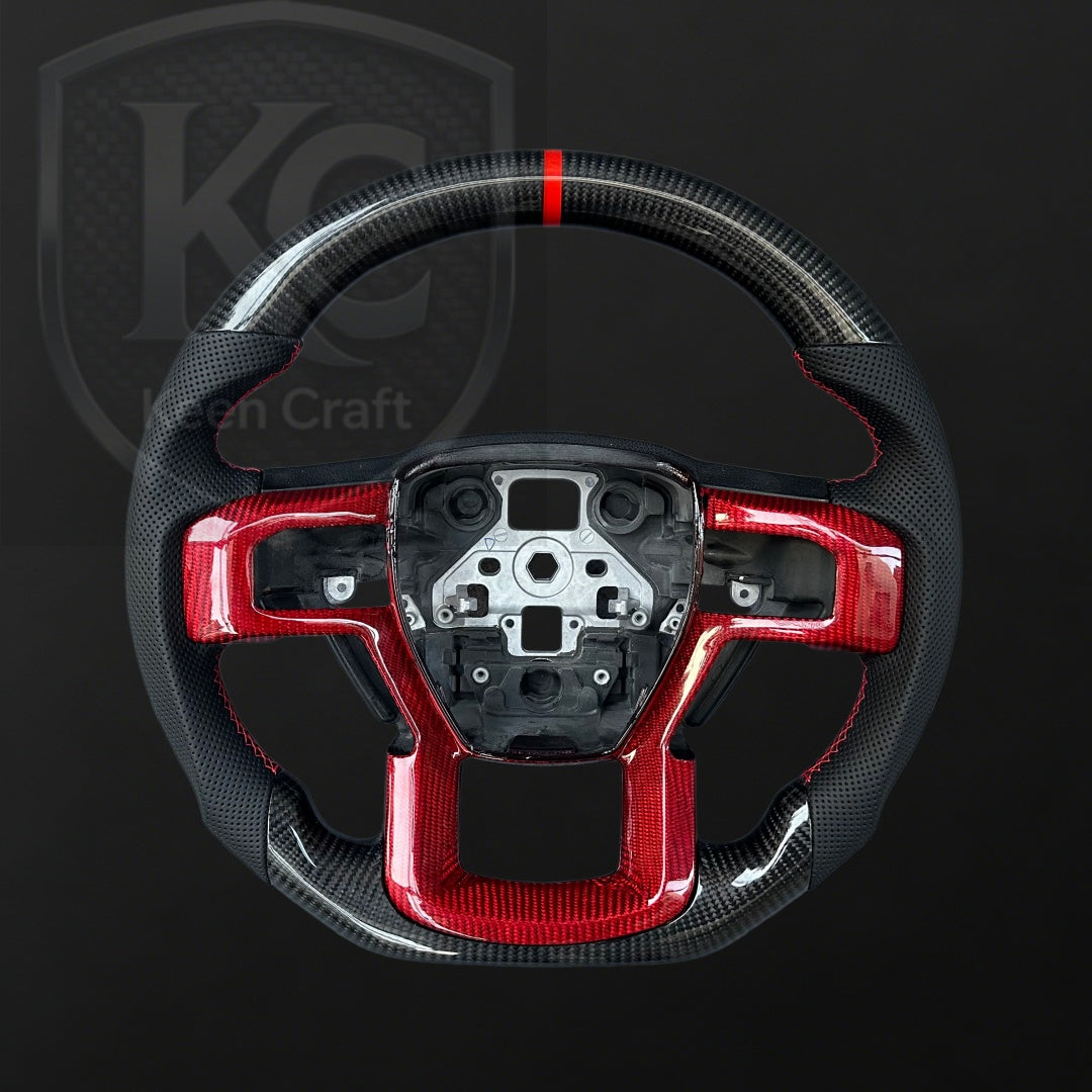 Ford 2015-2020 F150 Raptor / 2017-2022 F250/ 2017-2022 F350/2018-2020 Expedition Carbon Fiber Steering Wheel | Keen Craft