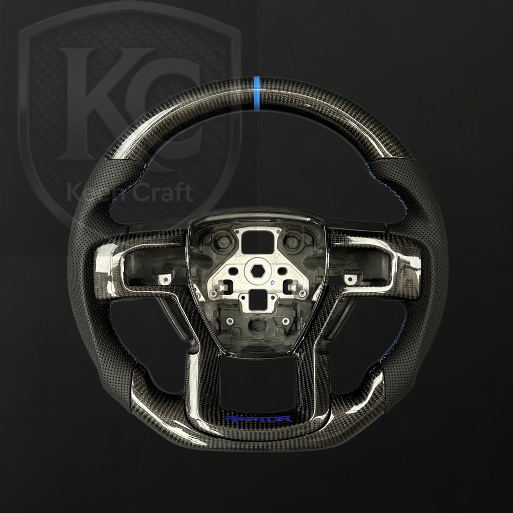 Ford 2015-2020 F150 Raptor / 2017-2022 F250/ 2017-2022 F350/2018-2020 Expedition Carbon Fiber Steering Wheel | Keen Craft