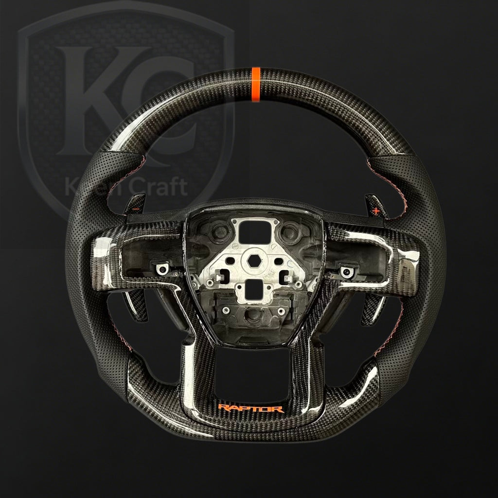 Ford 2015-2020 F150 Raptor / 2017-2022 F250/ 2017-2022 F350/2018-2020 Expedition Carbon Fiber Steering Wheel | Keen Craft