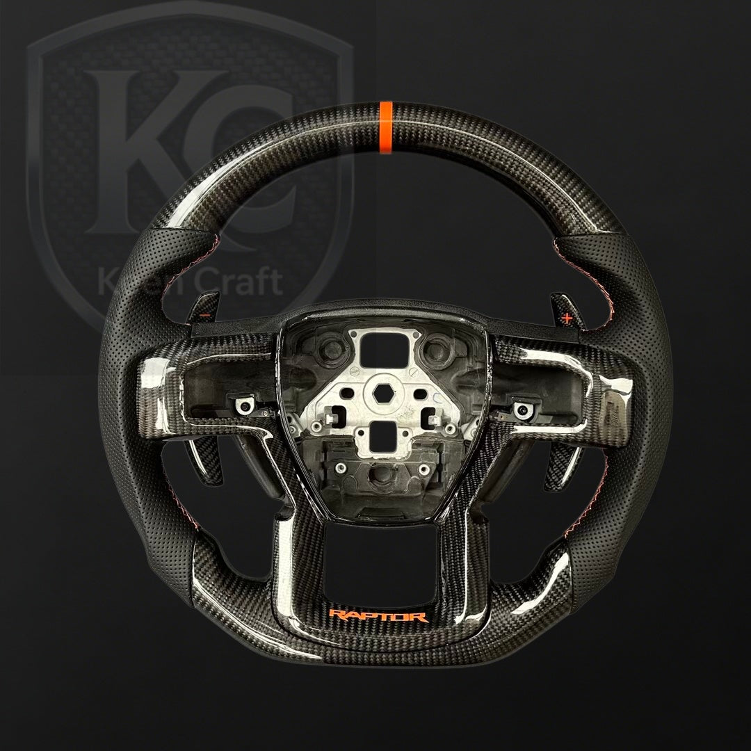 Ford 2015-2020 F150 Raptor / 2017-2022 F250/ 2017-2022 F350/2018-2020 Expedition Carbon Fiber Steering Wheel | Keen Craft