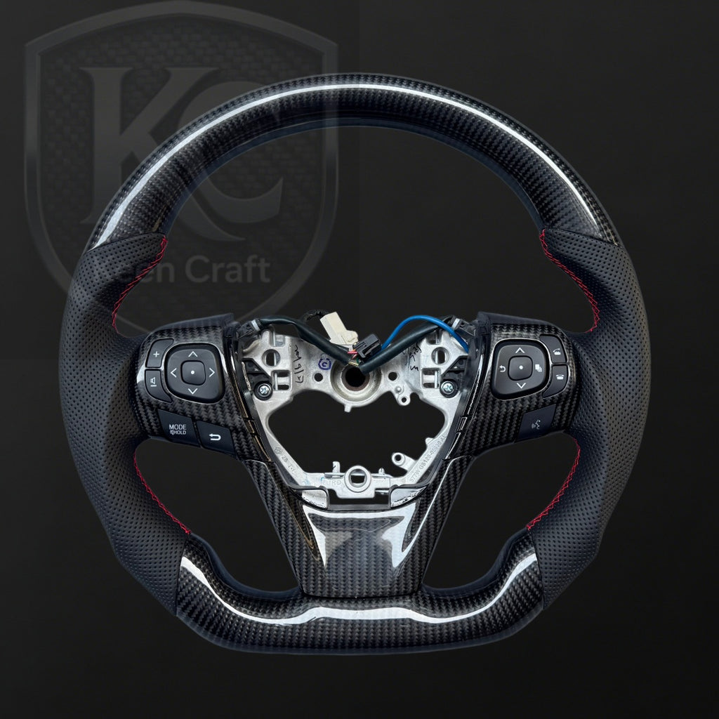 Toyota 2014-2017 Camry 2013-2018 Harrier Carbon Fiber Steering Wheel | Keen Craft