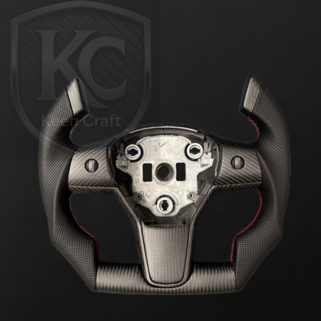 Tesla Model 3 Y Carbon Fiber Steering Wheel | Keen Craft