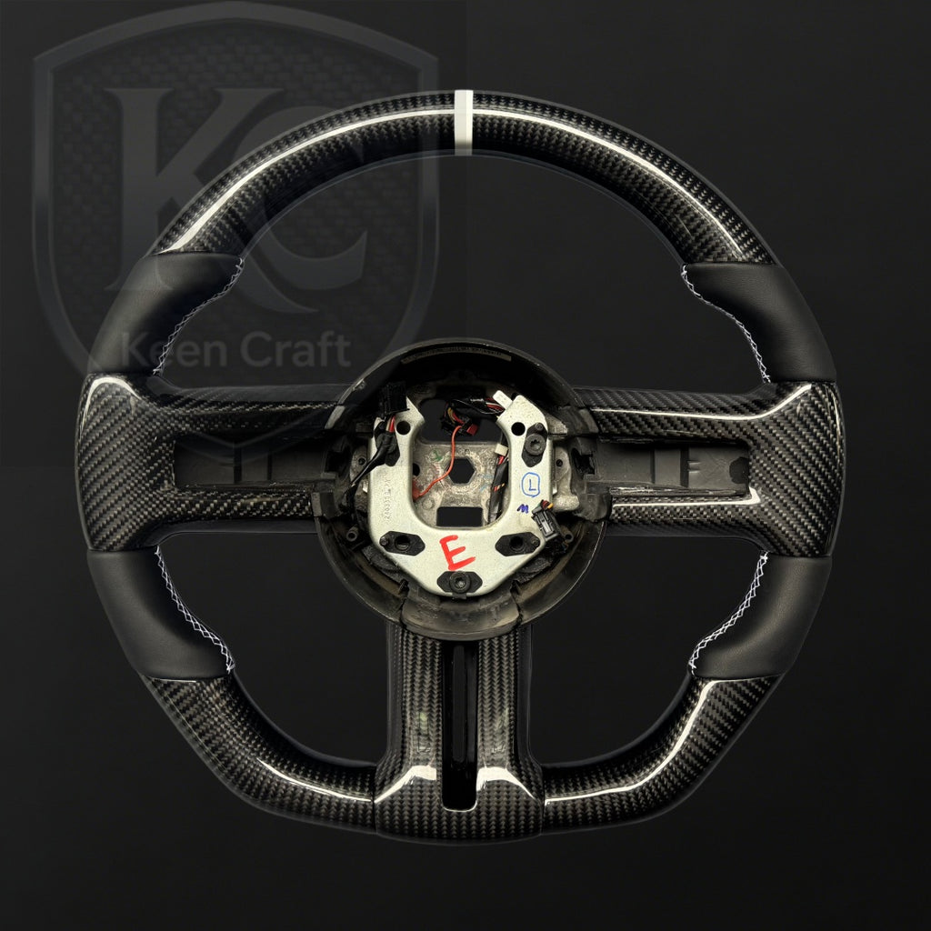 Ford 2010-2014 Mustang GT Shelby GT500 (with trim) Carbon Fiber Steering Wheel | Keen Craft