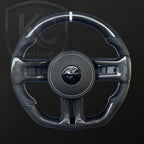 Ford 2010-2014 Mustang GT Shelby GT500 (with trim) Carbon Fiber Steering Wheel | Keen Craft