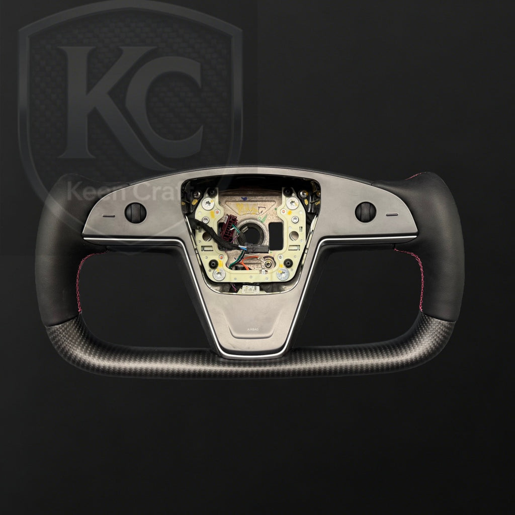 Tesla Model S / X Yoke Carbon Fiber Steering Wheel | Keen Craft