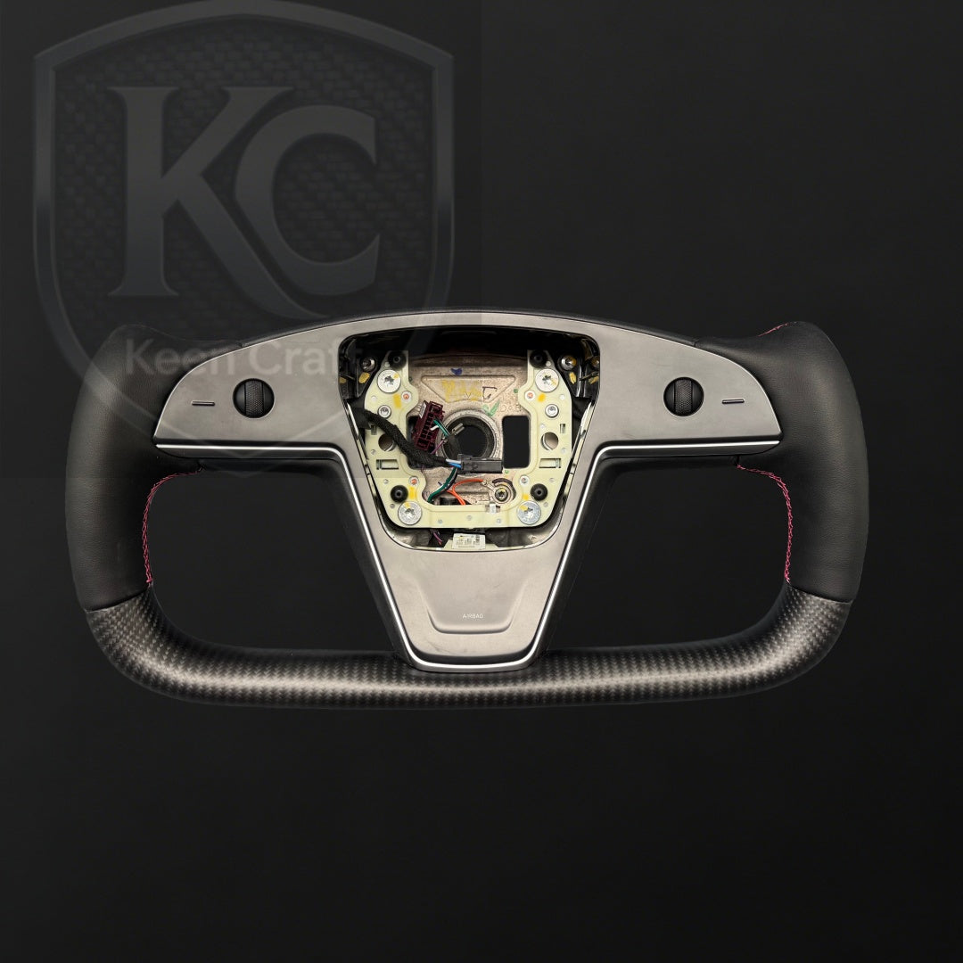 Tesla Model S / X Yoke Carbon Fiber Steering Wheel | Keen Craft