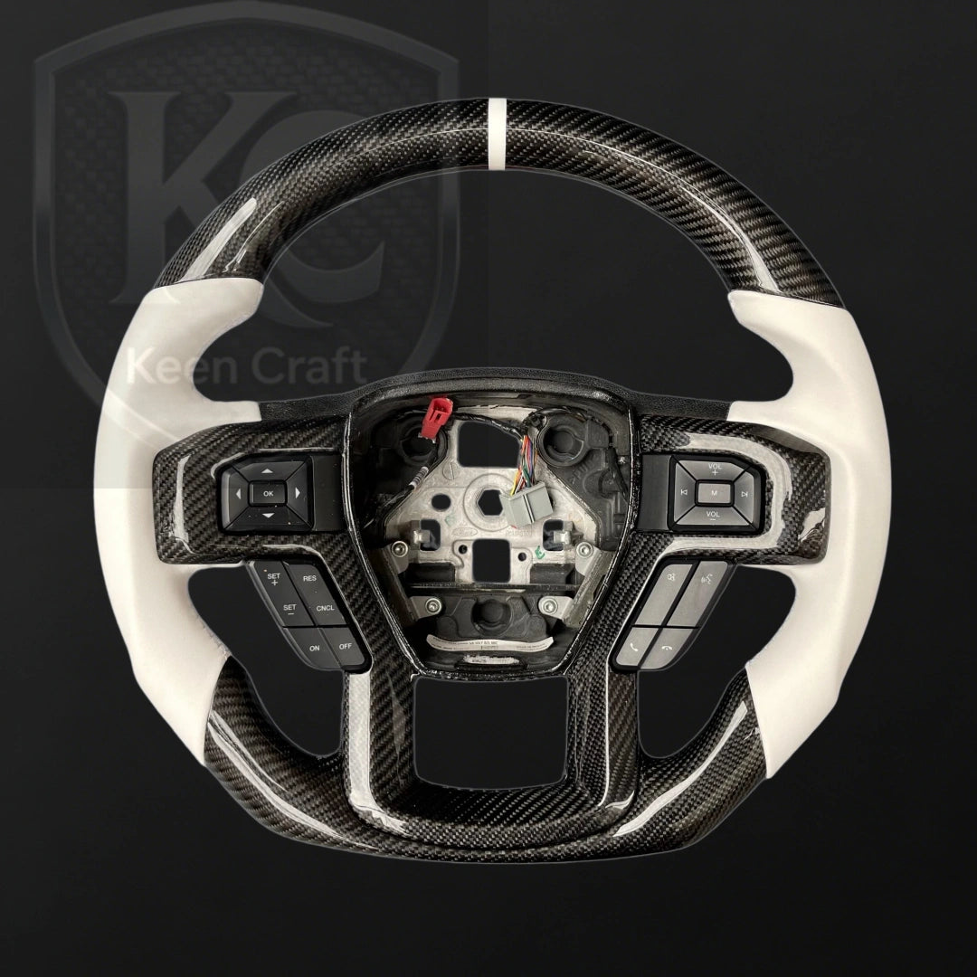 Ford 2015-2020 F150 Raptor / 2017-2022 F250/ 2017-2022 F350/2018-2020 Expedition Carbon Fiber Steering Wheel | Keen Craft