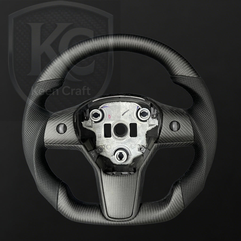 Tesla Model 3 Y Carbon Fiber Steering Wheel | Keen Craft
