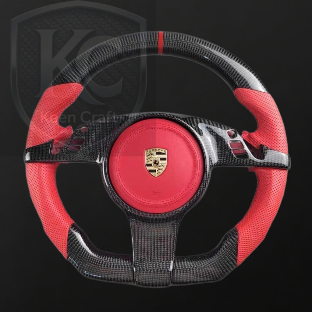 Porsche 911 (991.1) / Boxster (987.2 981) / Cayman (981) / Cayenne (958) / Panamera (970) Carbon Fiber Steering Wheel| Keen Craft