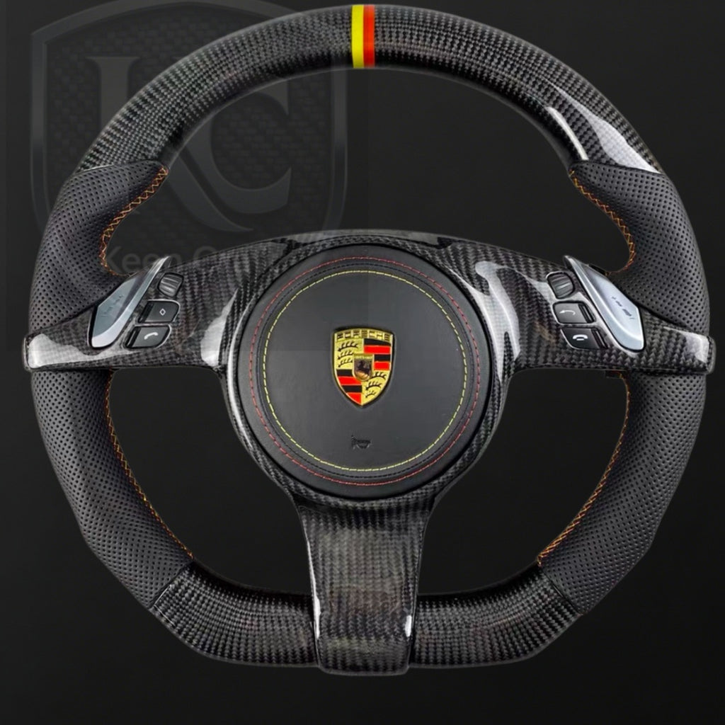 Porsche 911 (991.1) / Boxster (987.2 981) / Cayman (981) / Cayenne (958) / Panamera (970) Carbon Fiber Steering Wheel| Keen Craft