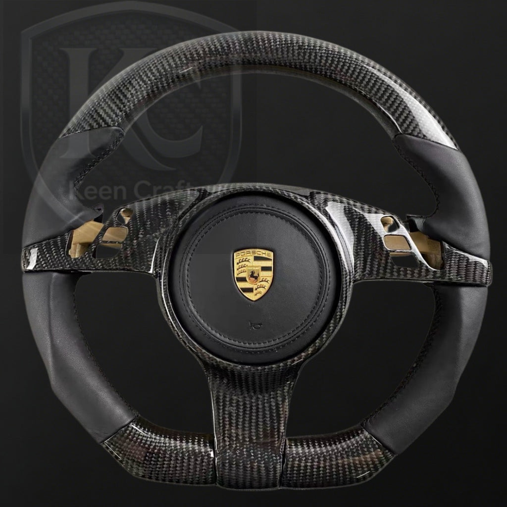 Porsche 911 (991.1) / Boxster (987.2 981) / Cayman (981) / Cayenne (958) / Panamera (970) Carbon Fiber Steering Wheel| Keen Craft