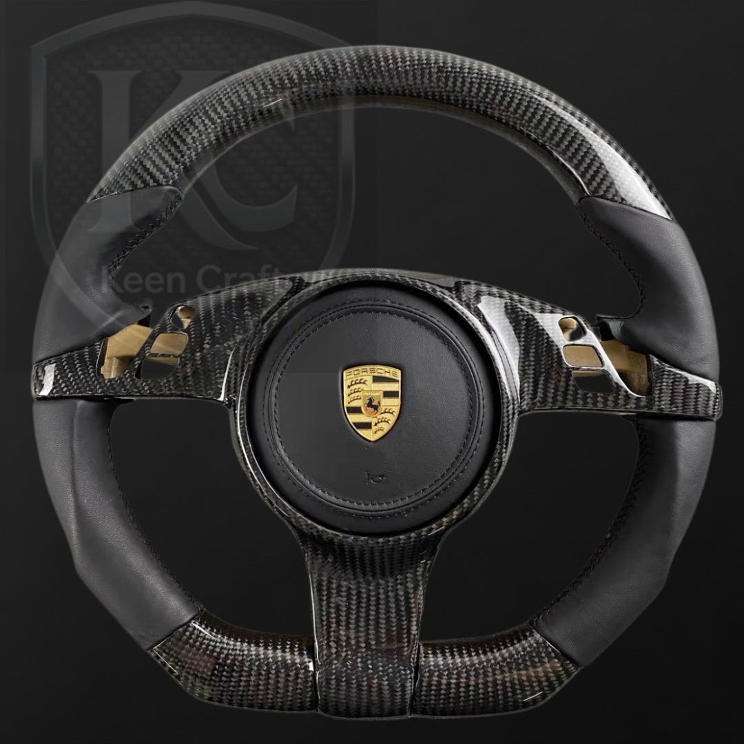Porsche 911 (991.1) / Boxster (987.2 981) / Cayman (981) / Cayenne (958) / Panamera (970) Carbon Fiber Steering Wheel| Keen Craft