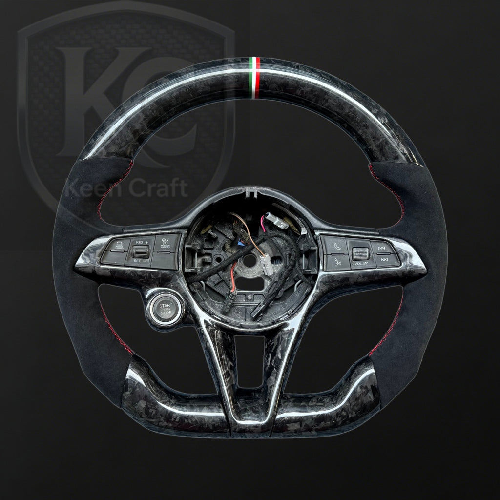 Alfa Romeo Giulia Stelvio 2017-2021 Carbon Fiber Steering Wheel | Keen Craft