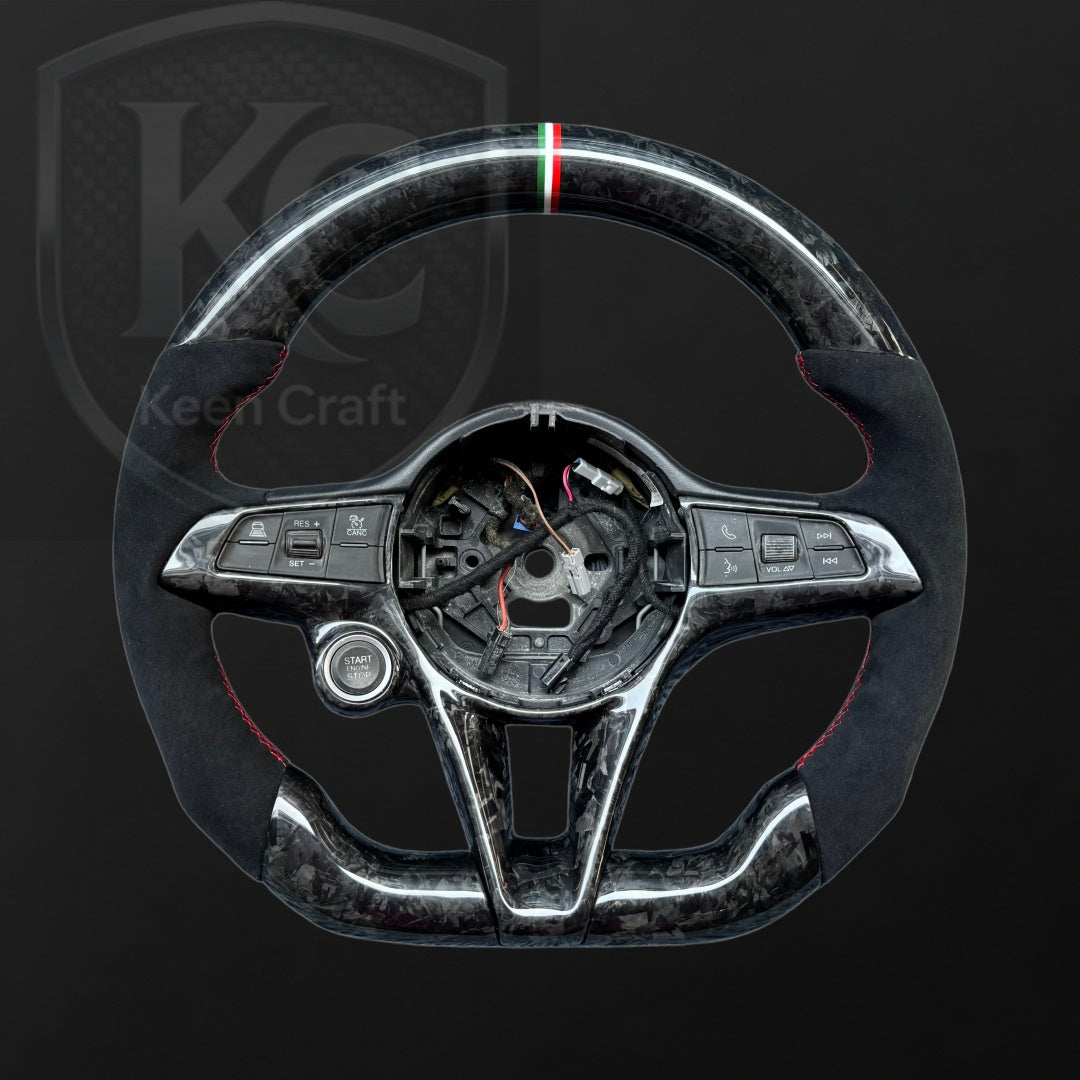 Alfa Romeo Giulia Stelvio 2017-2021 Carbon Fiber Steering Wheel | Keen Craft