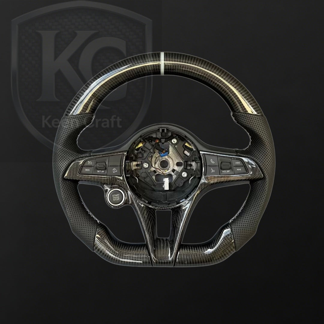 Alfa Romeo Giulia Stelvio 2017-2021 Carbon Fiber Steering Wheel | Keen Craft