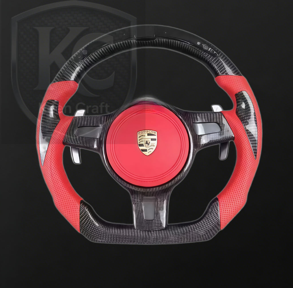Porsche 911 GT3 Boxster Cayman Cayenne Panamera Carbon Fiber Steering Wheel| Keen Craft