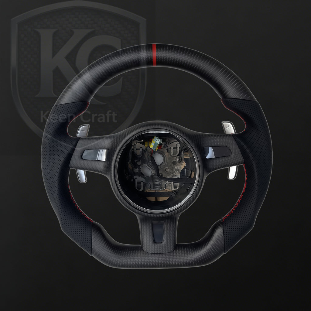 Porsche 911 GT3 Boxster Cayman Cayenne Panamera Carbon Fiber Steering Wheel| Keen Craft