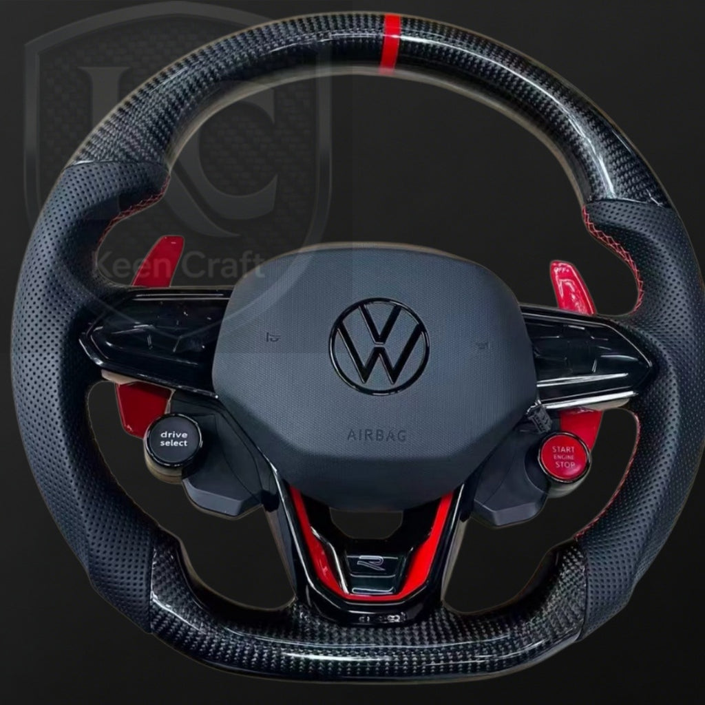 VW 2020-2026 MK8 Golf GTI R Jetta Carbon fiber steering wheel| Keen Craft
